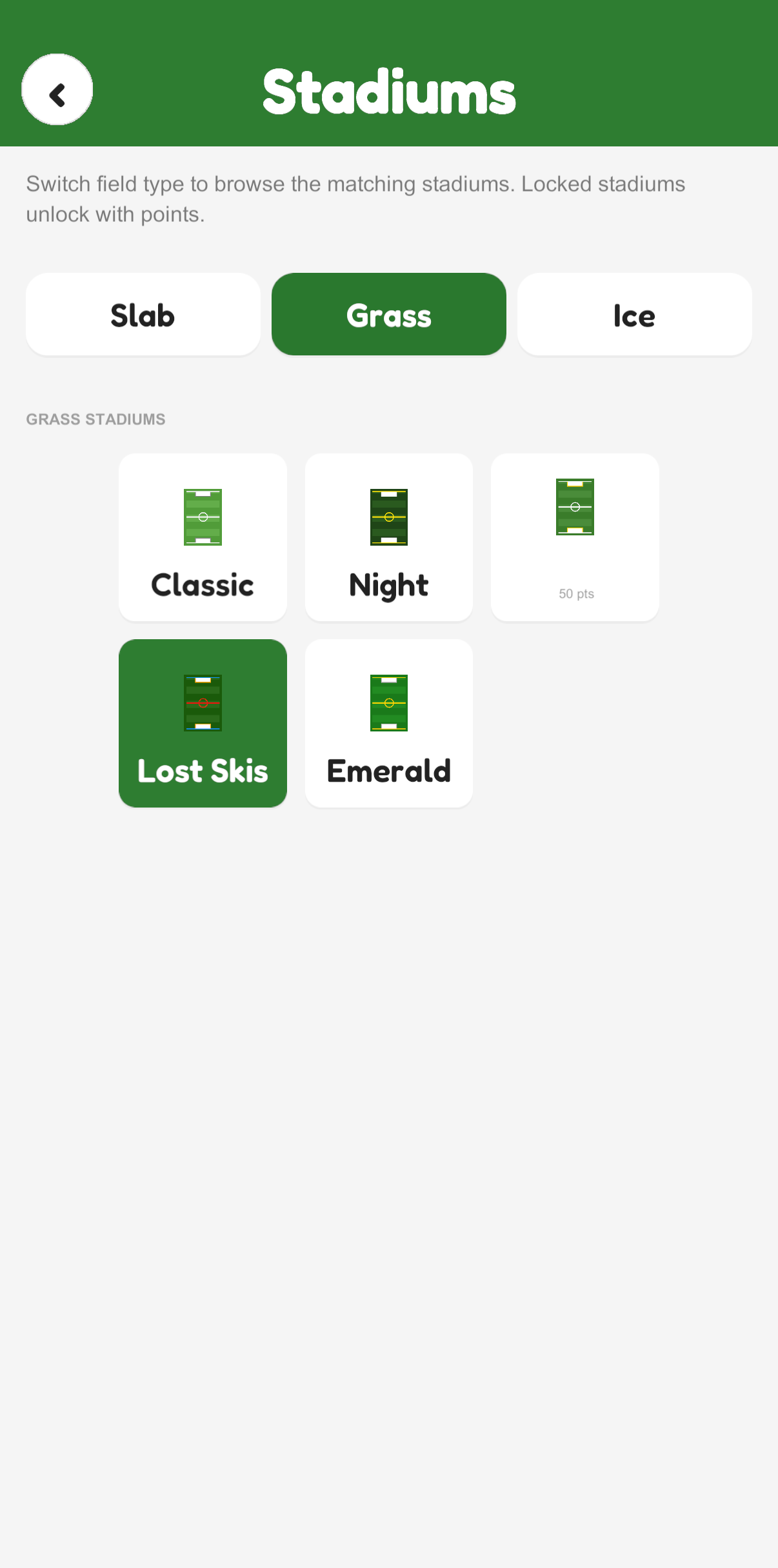 Choose from multiple stadiums